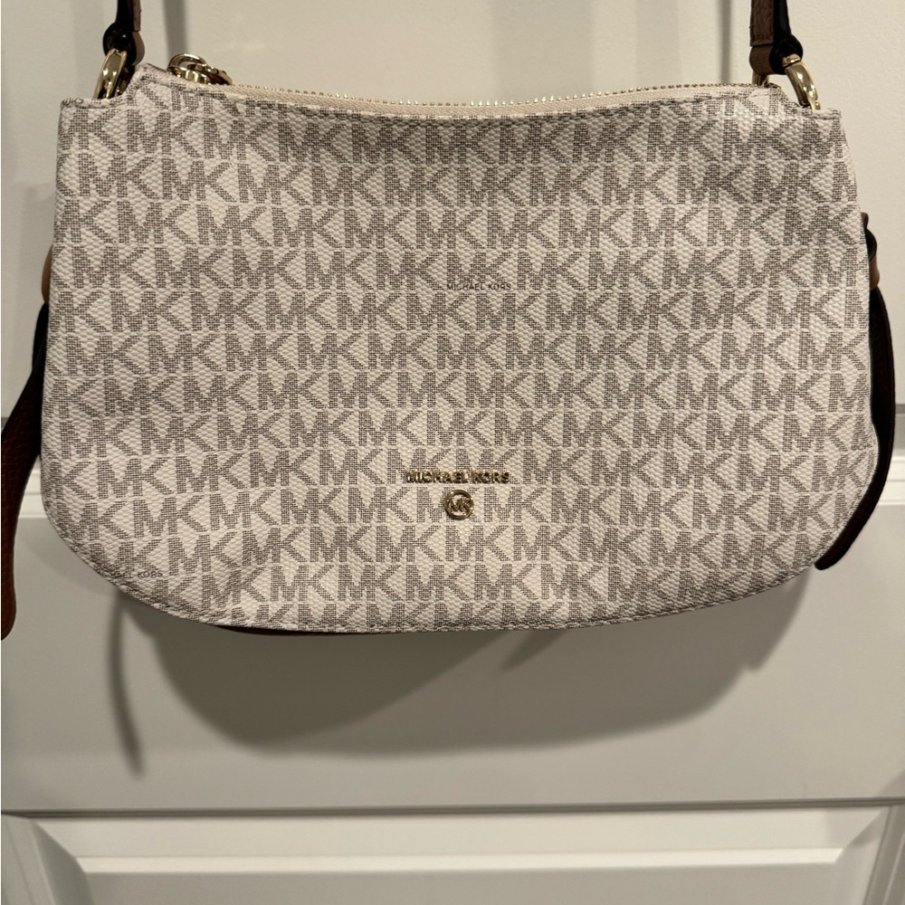 Michael Kors White Monogram Crossbody Bag